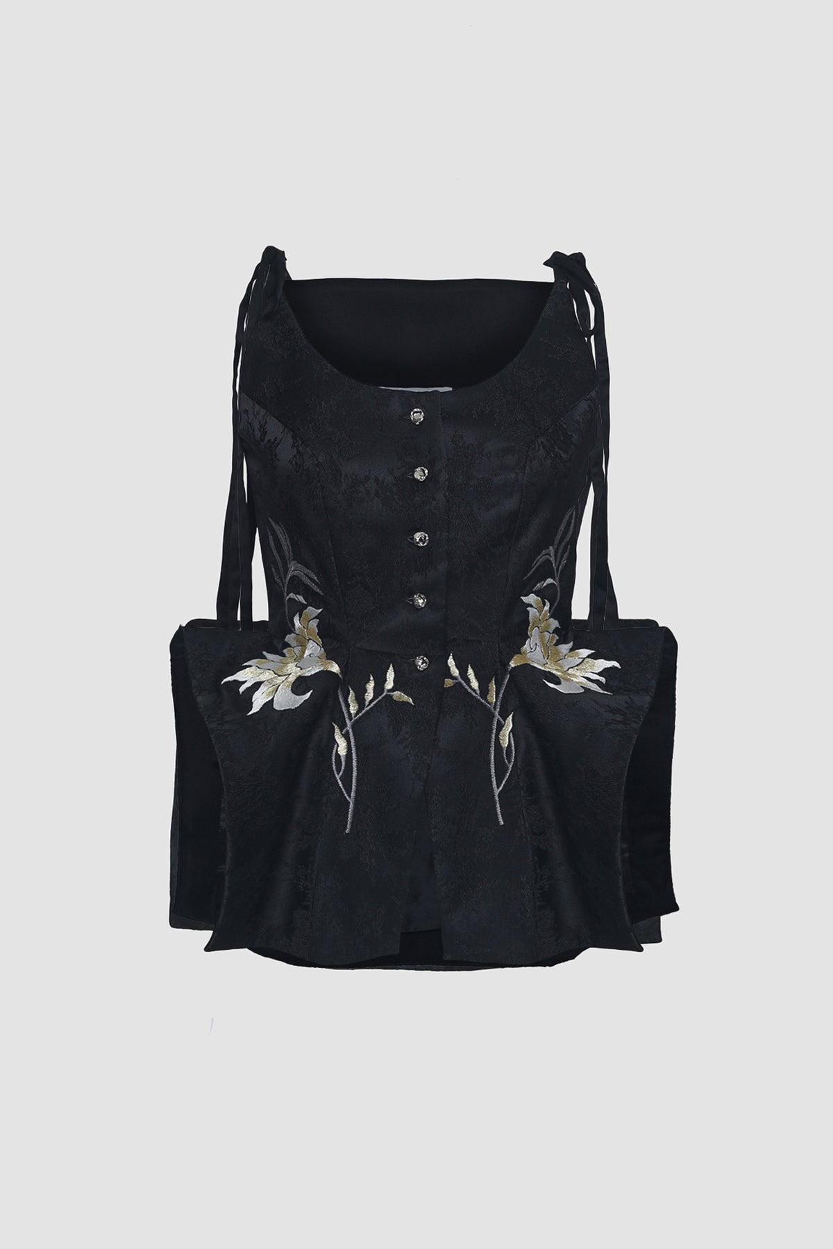 Black Signature Embroidered Tank Top