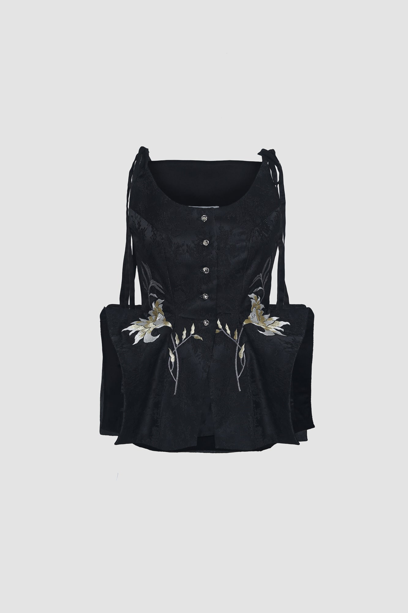 Black Signature Embroidered Tank Top