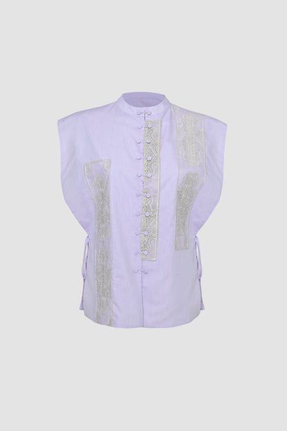 Iris Penara Front Button Apron Top