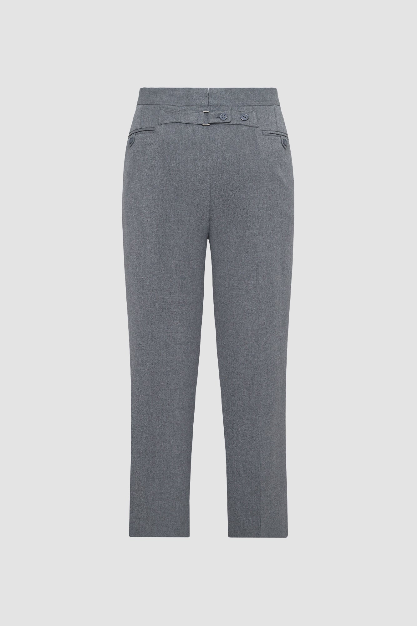 Grey Classic Pants with Button Opening