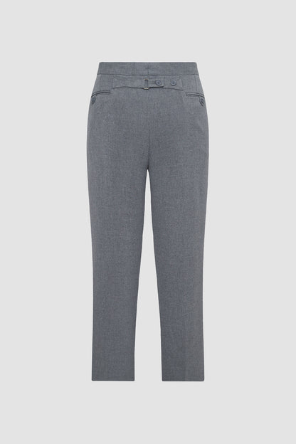 Grey Classic Pants with Button Opening