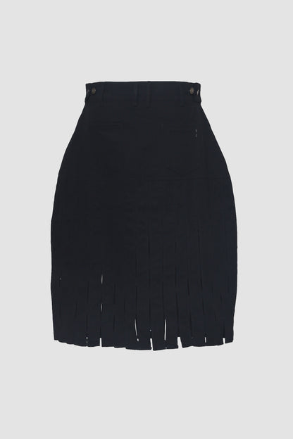 Black Halfway Denim Skirt