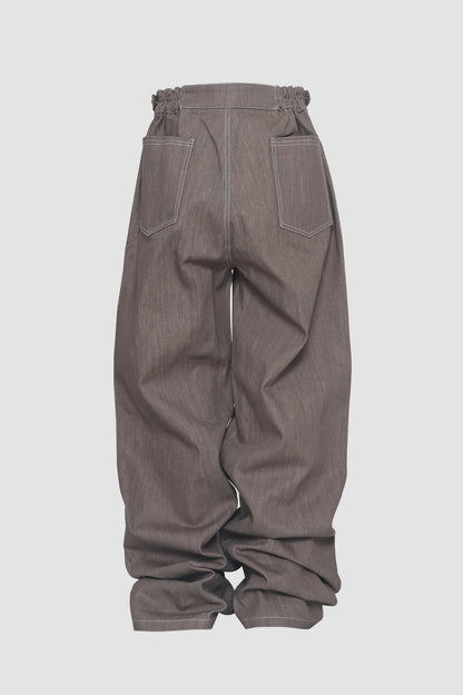Mocha Blocks Denim Pants