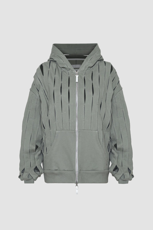 Phantom Green Sage Zip-up Hoodie Jacket