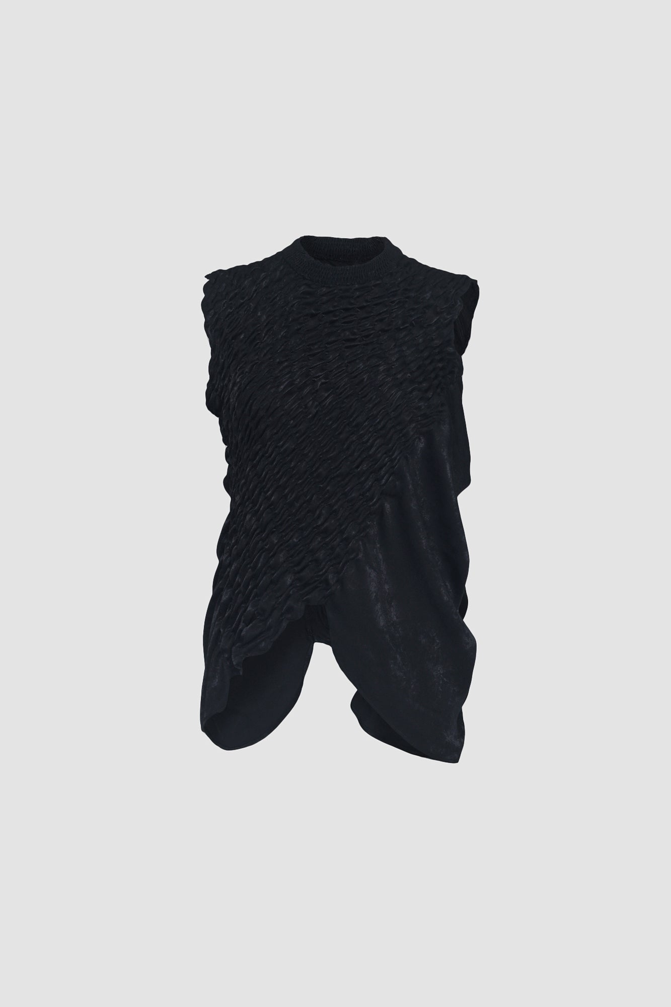 Black Slanted Muscle Tee