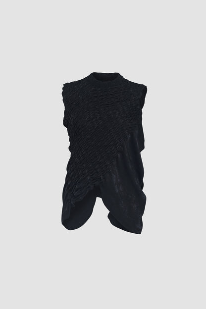 Black Slanted Muscle Tee