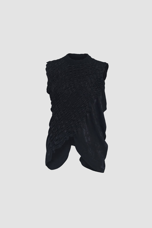 Black Slanted Muscle Tee
