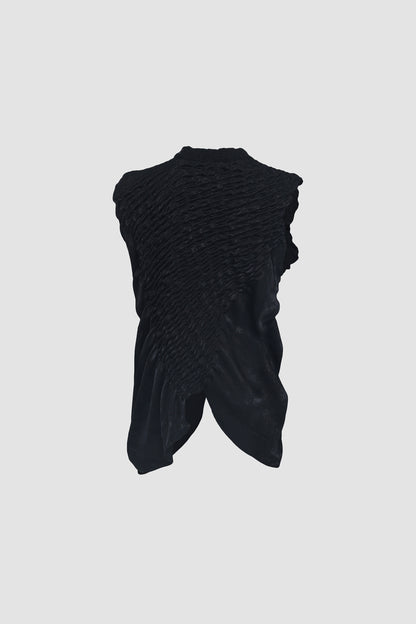 Black Slanted Muscle Tee