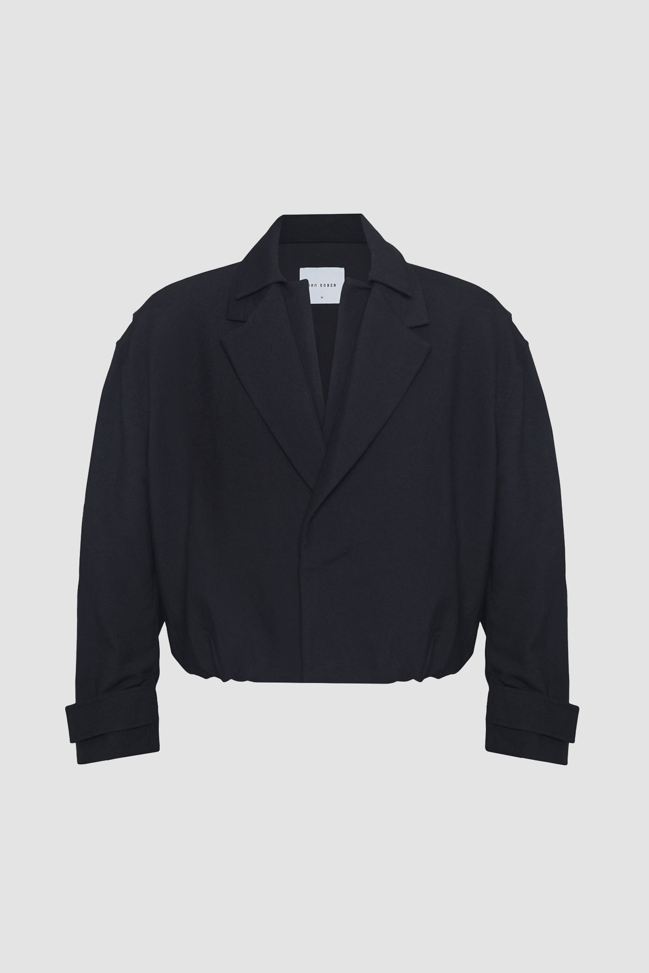 Black Double Collar Cropped Jacket