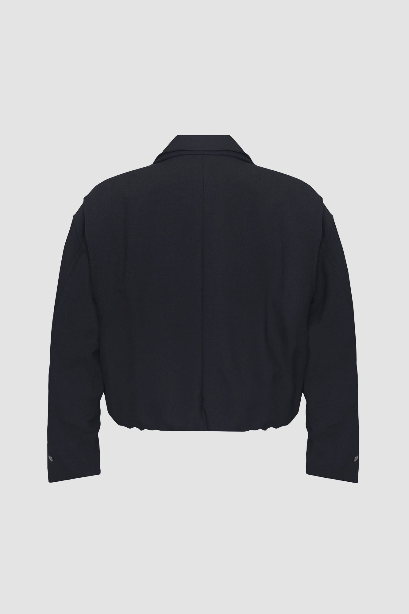 Black Double Collar Cropped Jacket