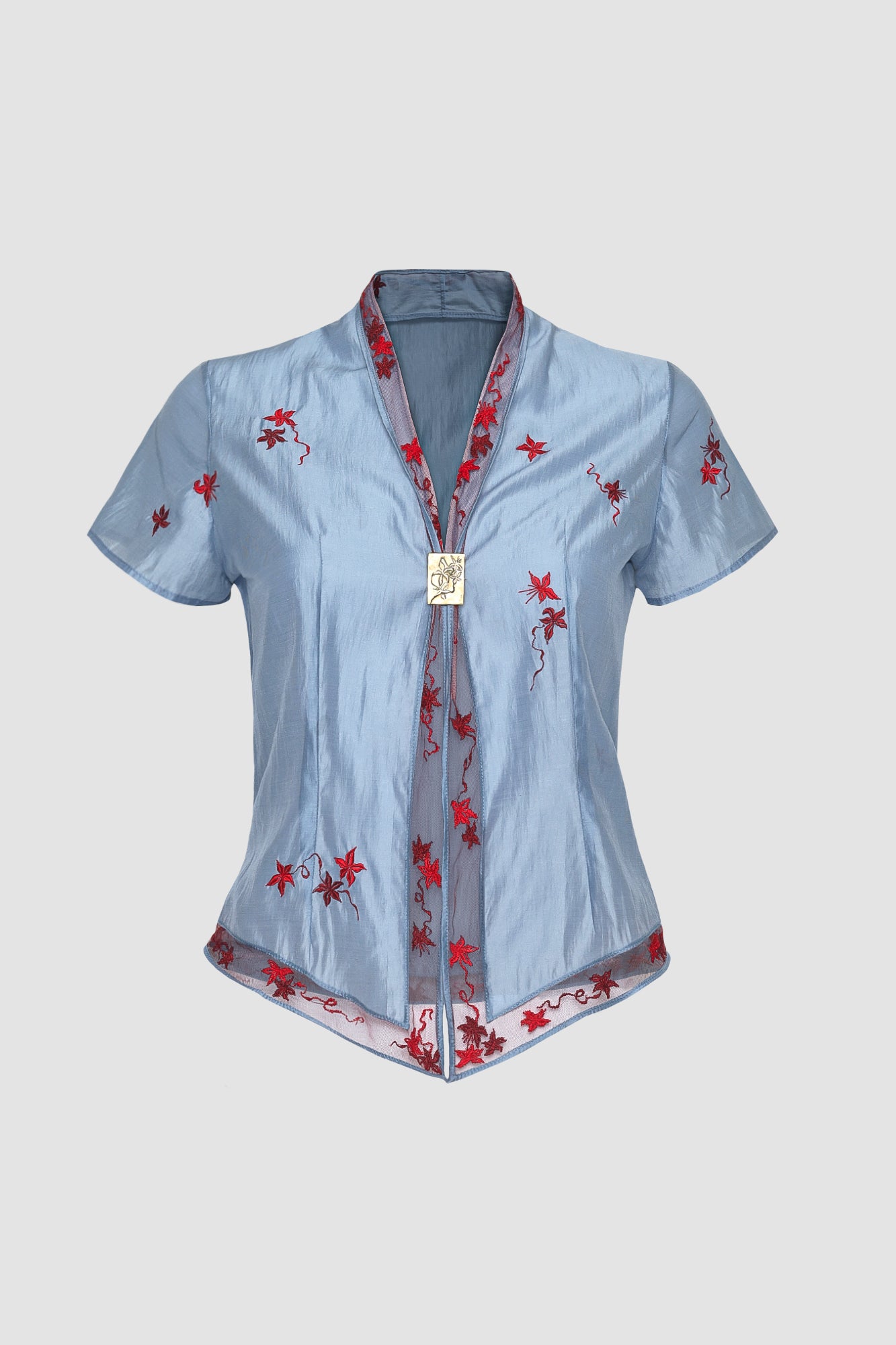 Blue Cap-sleeved Kebaya Encim