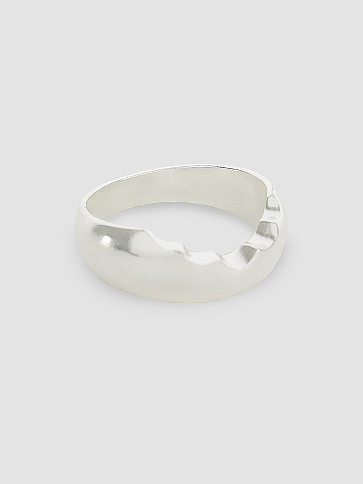 Silver Bitten Dome ring