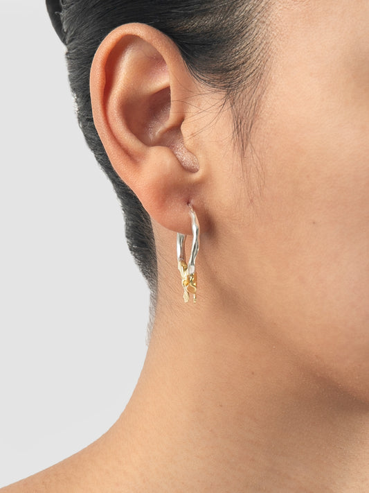 Silver Bow hoop earrings