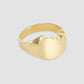 Gold Bitten round signet ring