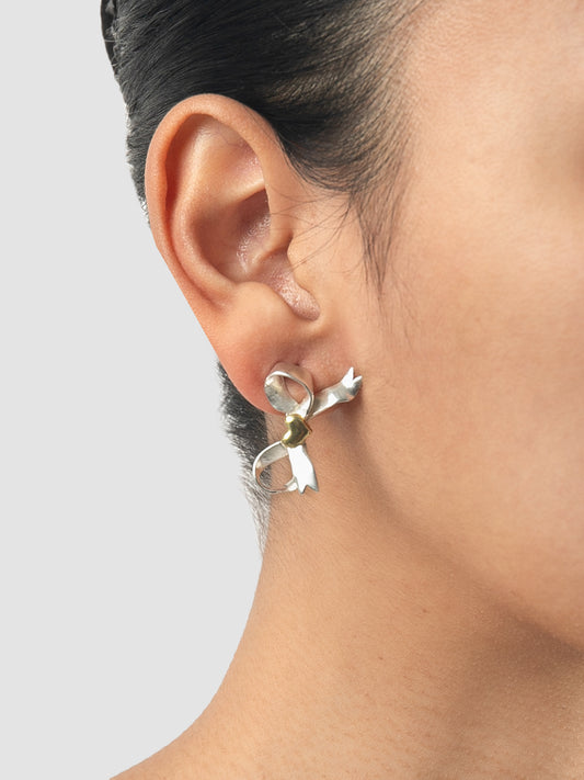 Love Bow Earrings In Silver