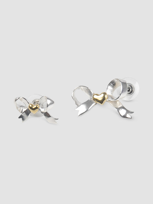 Love Bow Earrings In Silver
