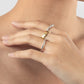 Trio Heart silver-gold rings set
