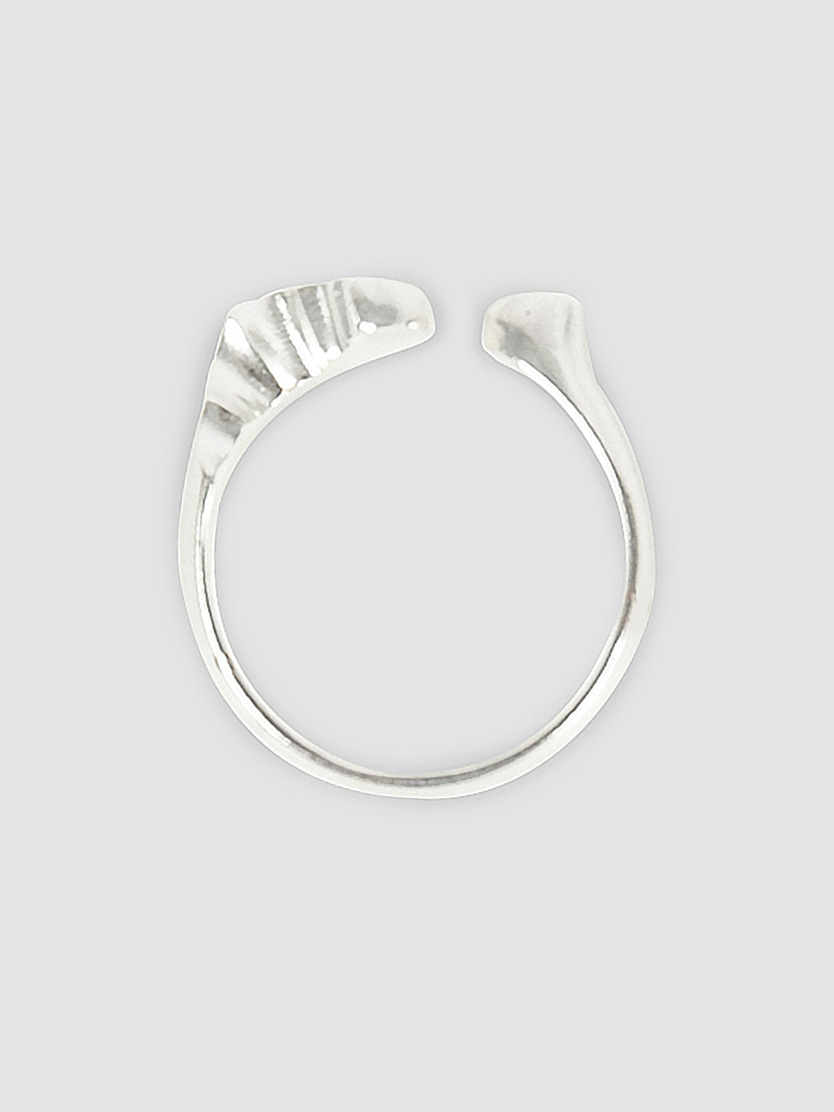 Silver half Bitten ring