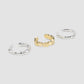 Trio Heart silver-gold rings set