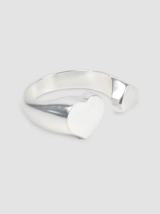 Silver Open Heart ring