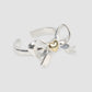 Silver Heart Bow ring