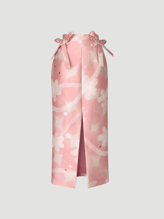 Celestial blush Somen midi skirt
