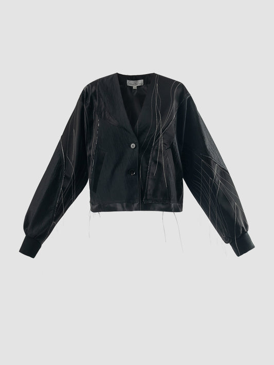 Black Frankenstein long-sleeved cardigan