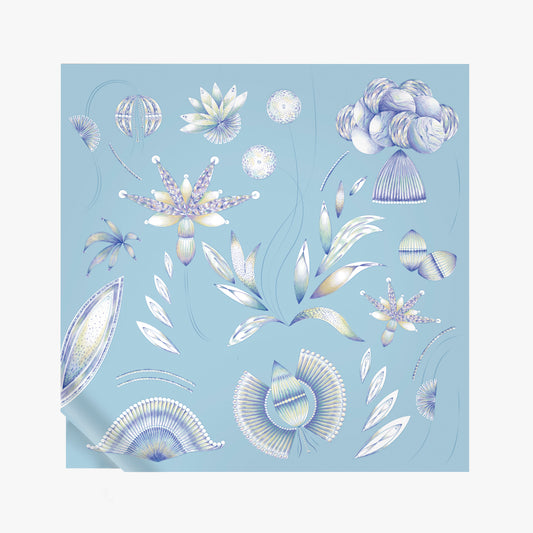 Aqua-blue Tibia silk scarf