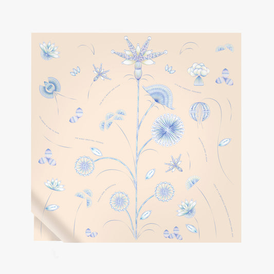 Nude-blue Phryganistria silk scarf