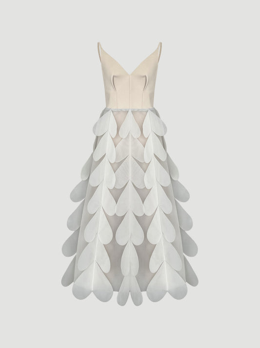 Beige-white Tanabata dress