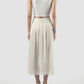 White pleated midi skirt