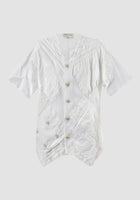 White Handkerchief SS collarless shirt