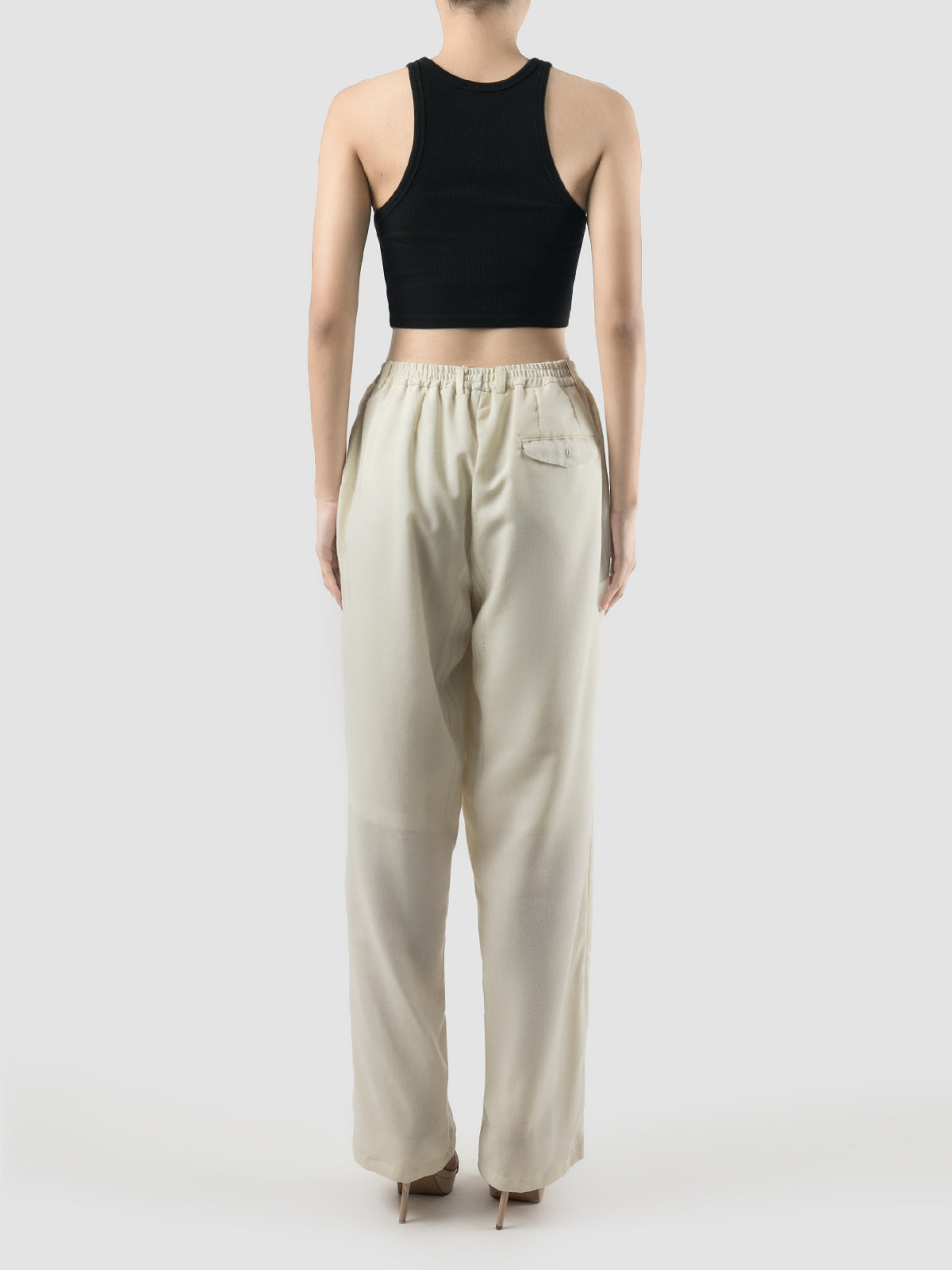 White TLS Line trousers