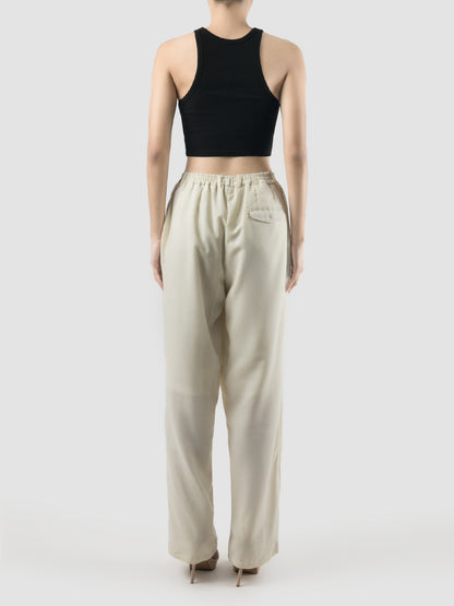 White TLS Line trousers