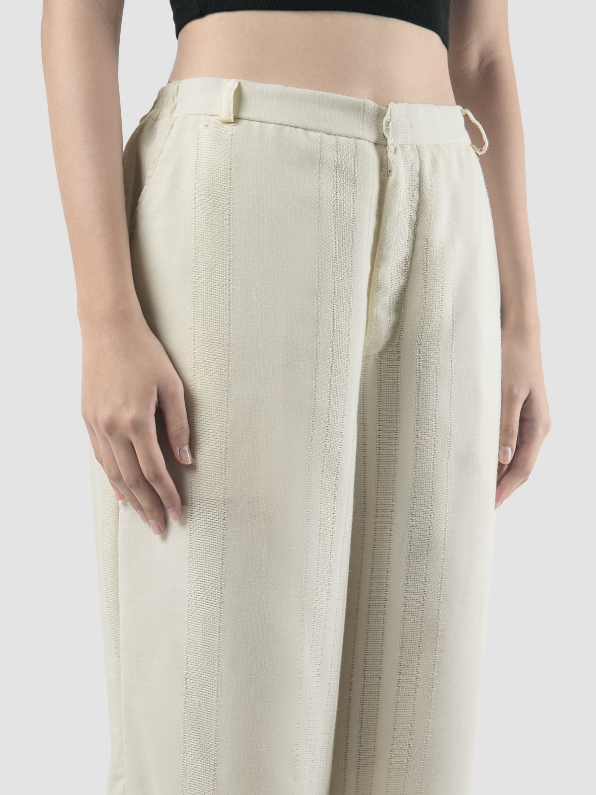 White TLS Line trousers
