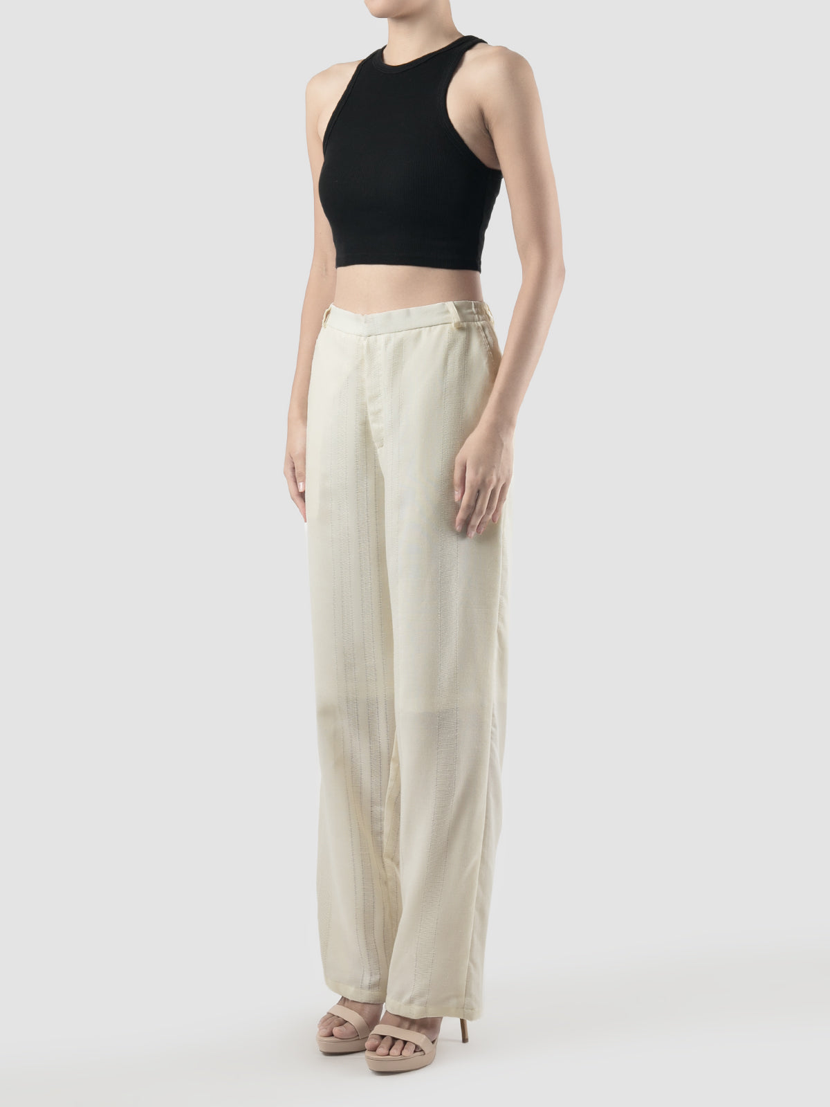 White TLS Line trousers