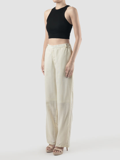 White TLS Line trousers