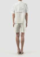 S/S Shirt Pleats Crochet In Off White