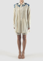 Pleats Front Shirt In White LS