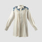 Pleats Front Shirt In White LS