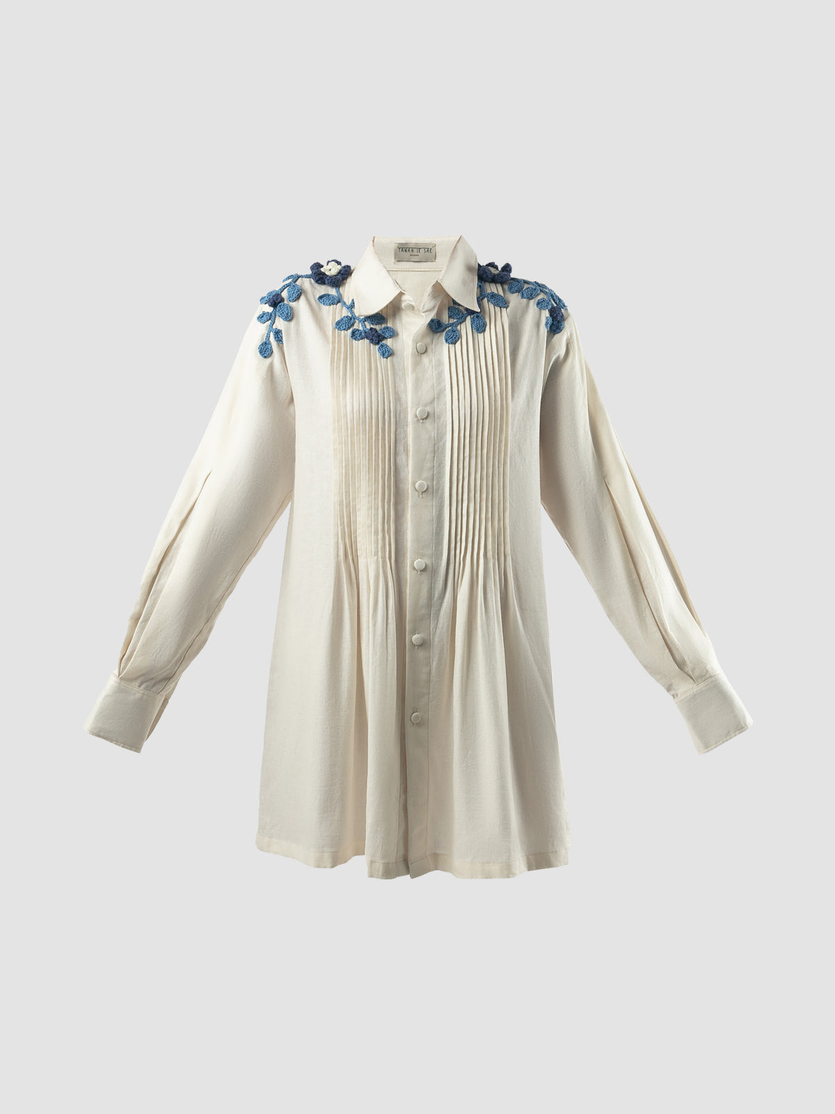 Pleats Front Shirt In White LS