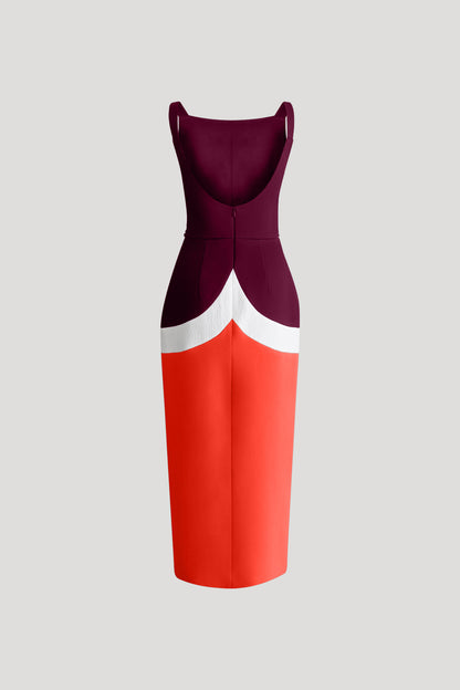 Plum & Tangerine Red Twizzle Dress
