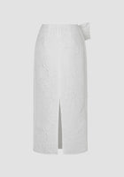 White Vivian borage cloqué long skirt