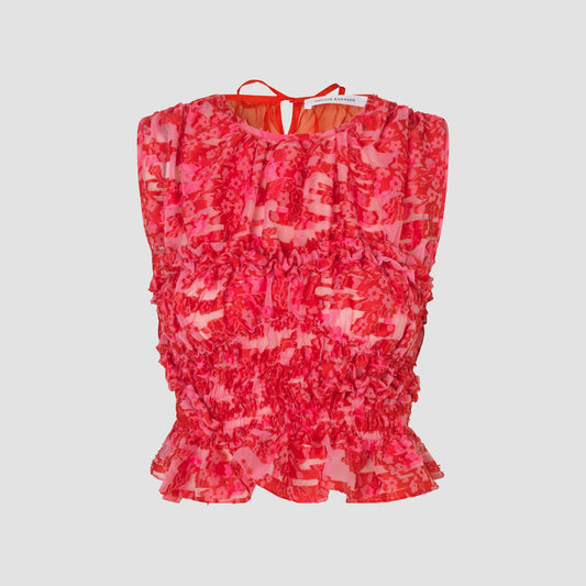 Red Uphi yarrow fil-coupé cropped top