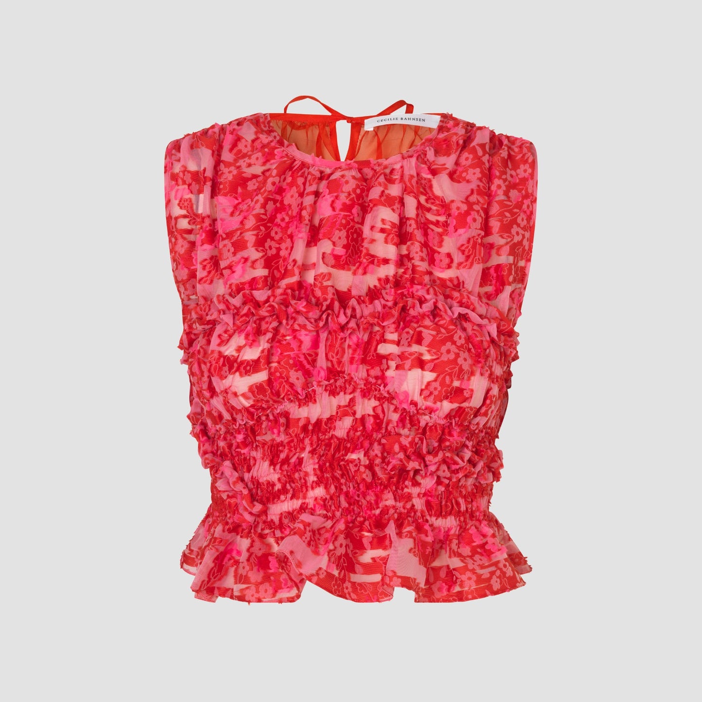 Red Uphi yarrow fil-coupé cropped top