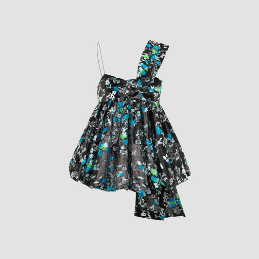 Vie Top Yarrow Fil-Coupe In Black/Aqua