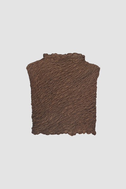 Hand Dyed Brown Slanted Cheongsam Top