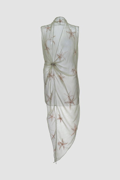 Sage Gorden Gathered Sleeveless Kebaya Encim