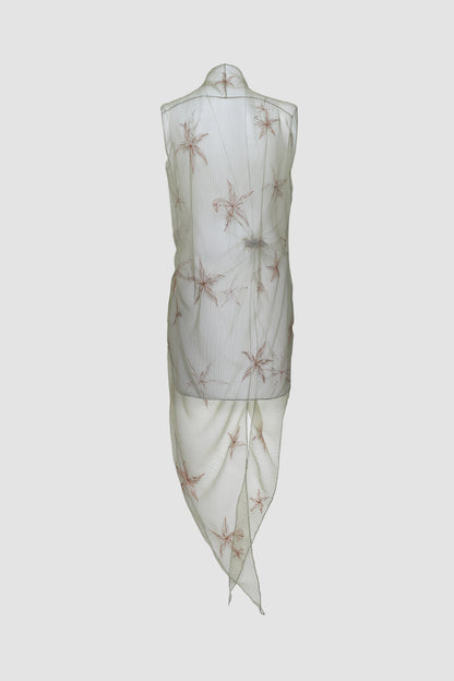 Sage Gorden Gathered Sleeveless Kebaya Encim
