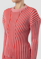 Red Slauchy ribbed sweater